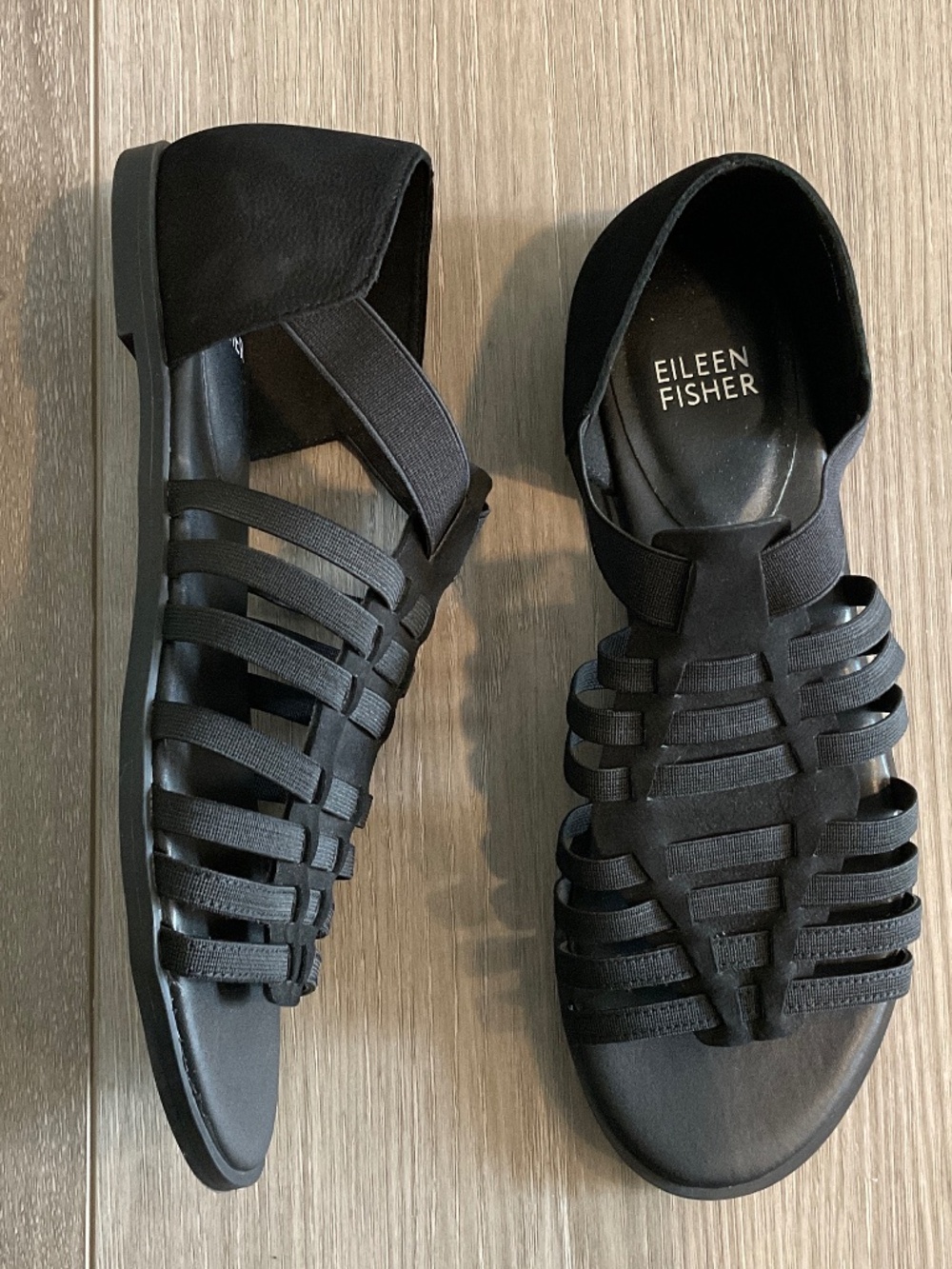 Eileen Fisher Rato Sandal Stretch Black 6.5 NWOT